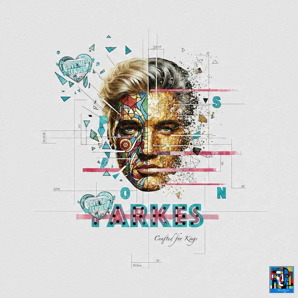 Geometric Elvis silhouette study